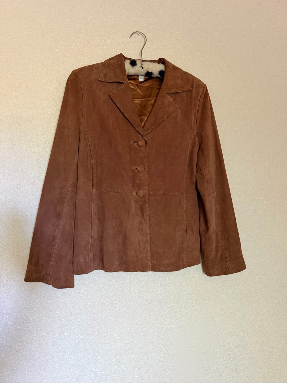 Vintage Austin Reed Brown Suede Leather Blazer Jacket Women’s Size 10 - Picture 1 of 9